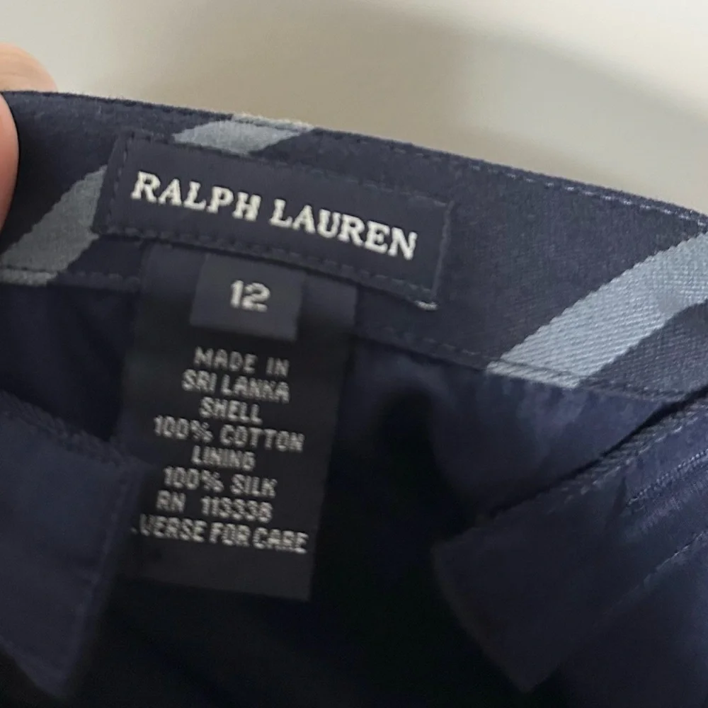 Ralph Lauren Girls Stripe Navy Dress 12